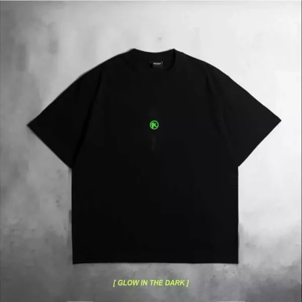 kr t shirt oversized relaxed fit black glow in the dark chimera