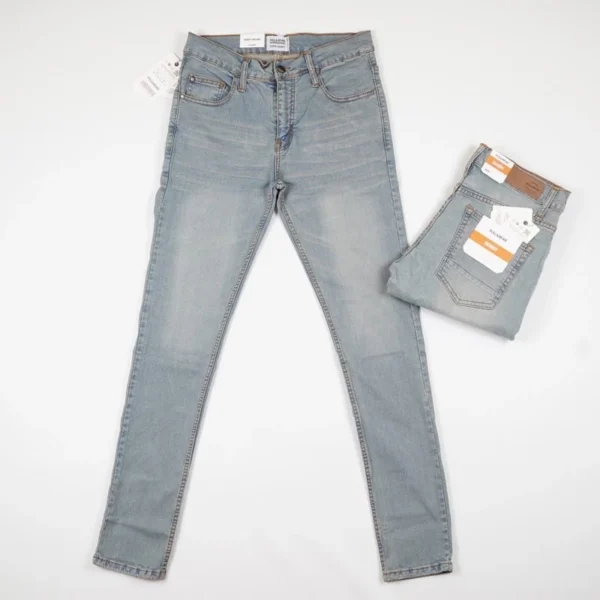 celana jeans biru pria pull & bear blue retro skinny stretch